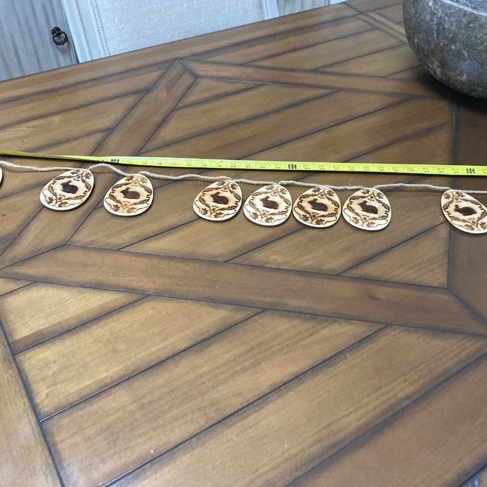Spring Easter Garland Wooden Bunny & Egg - Picture 2 of 6